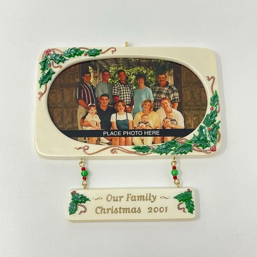 Hallmark Our Family Photo Holder Tree Ornament 2001 Christmas Keepsake